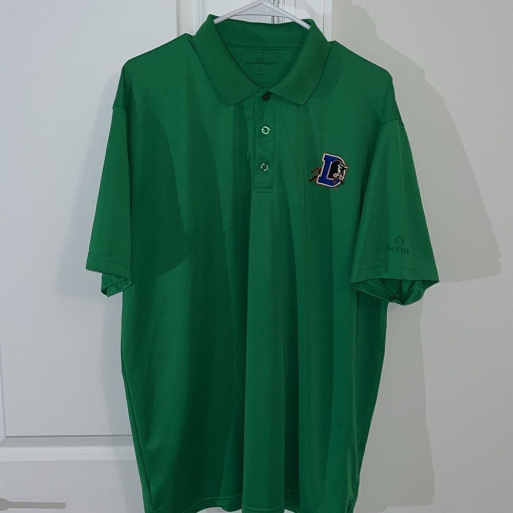 Brite green 100% Polyester BIG Bull Durham Bulls Golf Polo Shirt XL baseball man